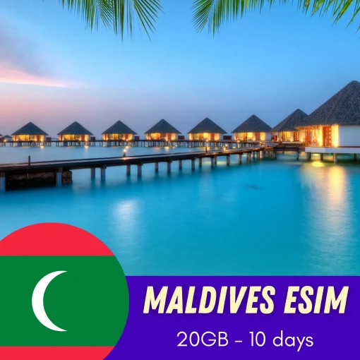 Maldives eSIM 20GB 10 days