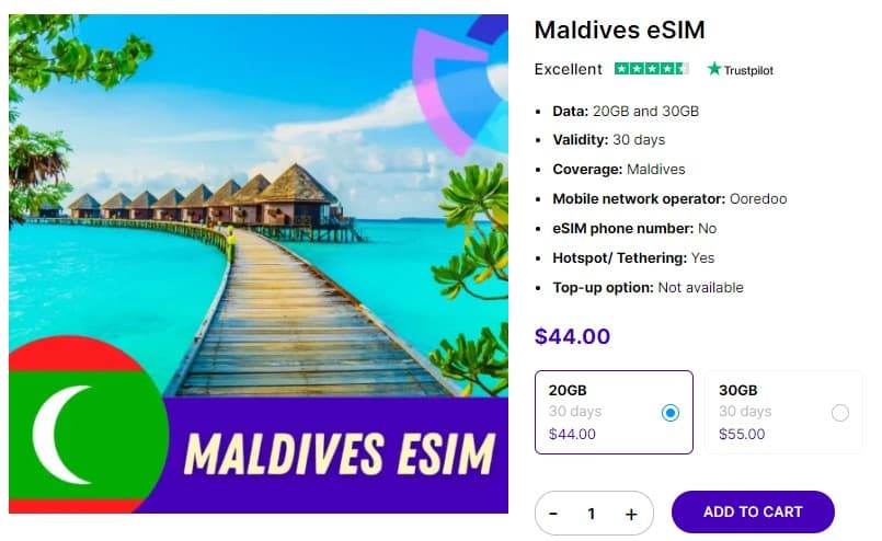 eSIM Maldives data plans